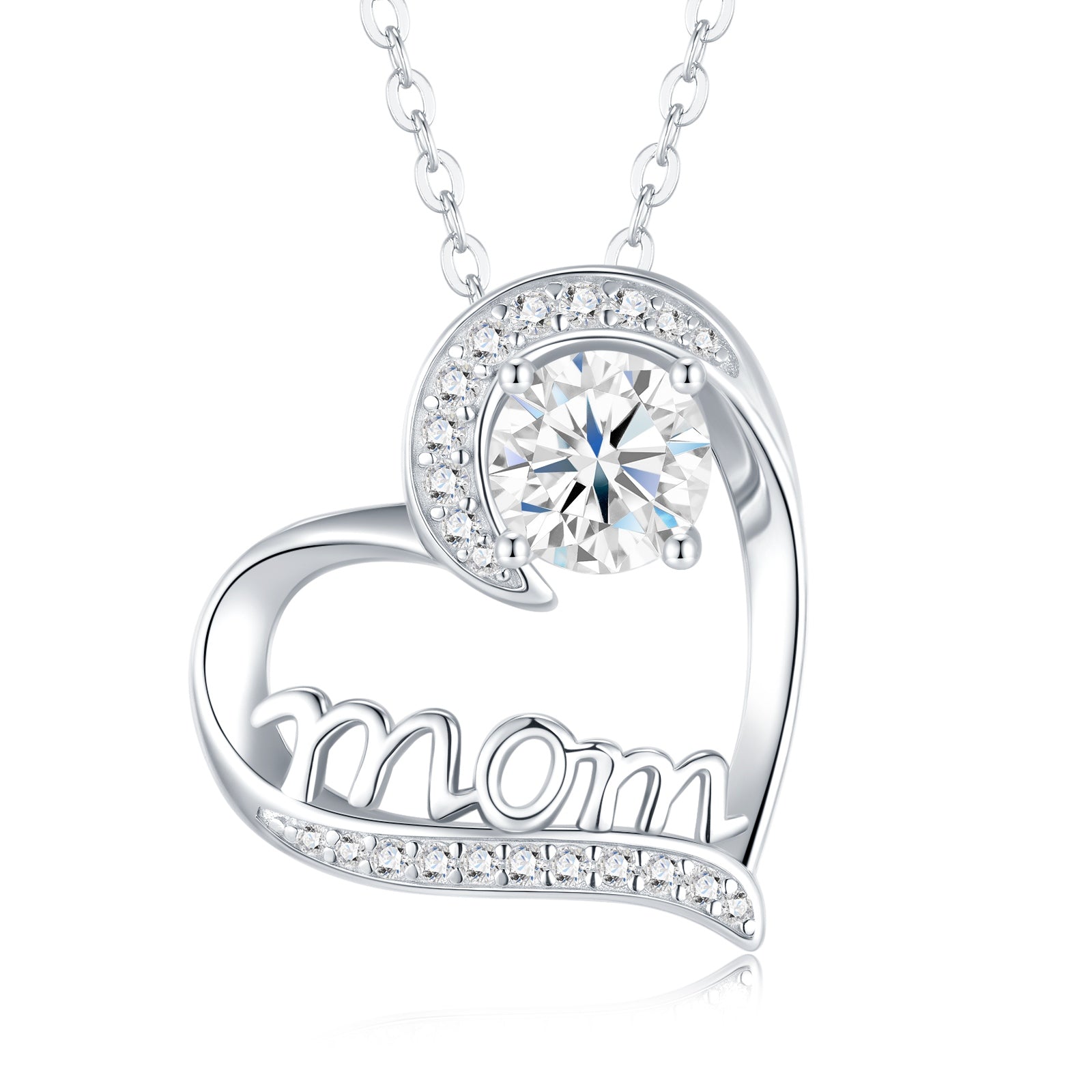 1 Carat Silver Necklace Pendant Set