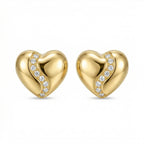 925 Sterling Silver Elegant Heart-Shaped Stud Earrings