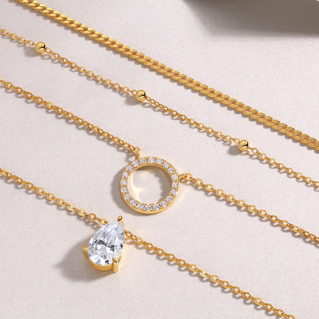 Silver Pendant Necklace, Collar Chain,