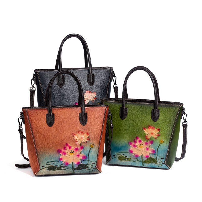Retro Women's First-Layer Cowhide Handbag