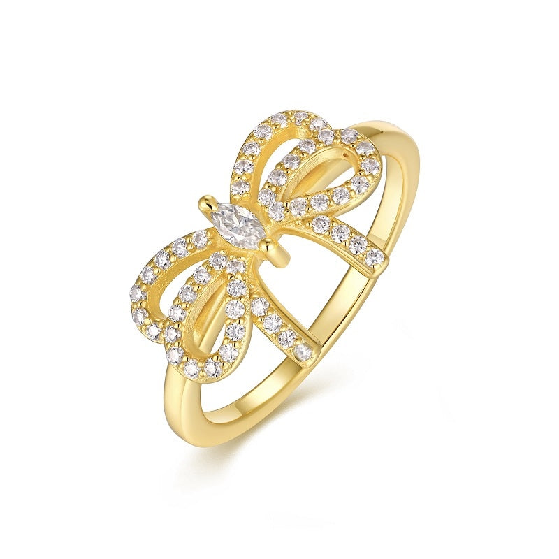 Silver Ring Set With  Moissanite, S925 Silver