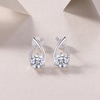 Stud Earrings Set With 1-carat Top-quality Moissanite S925