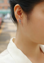 Silver Snake Entwined -  Silver Stud Earrings S925, Silver