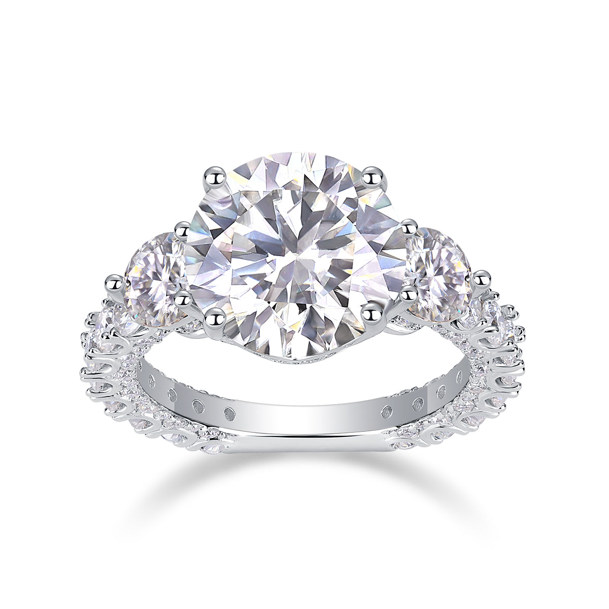 Three-diamond Shining - Set With Top-quality 5-carat Moissanite