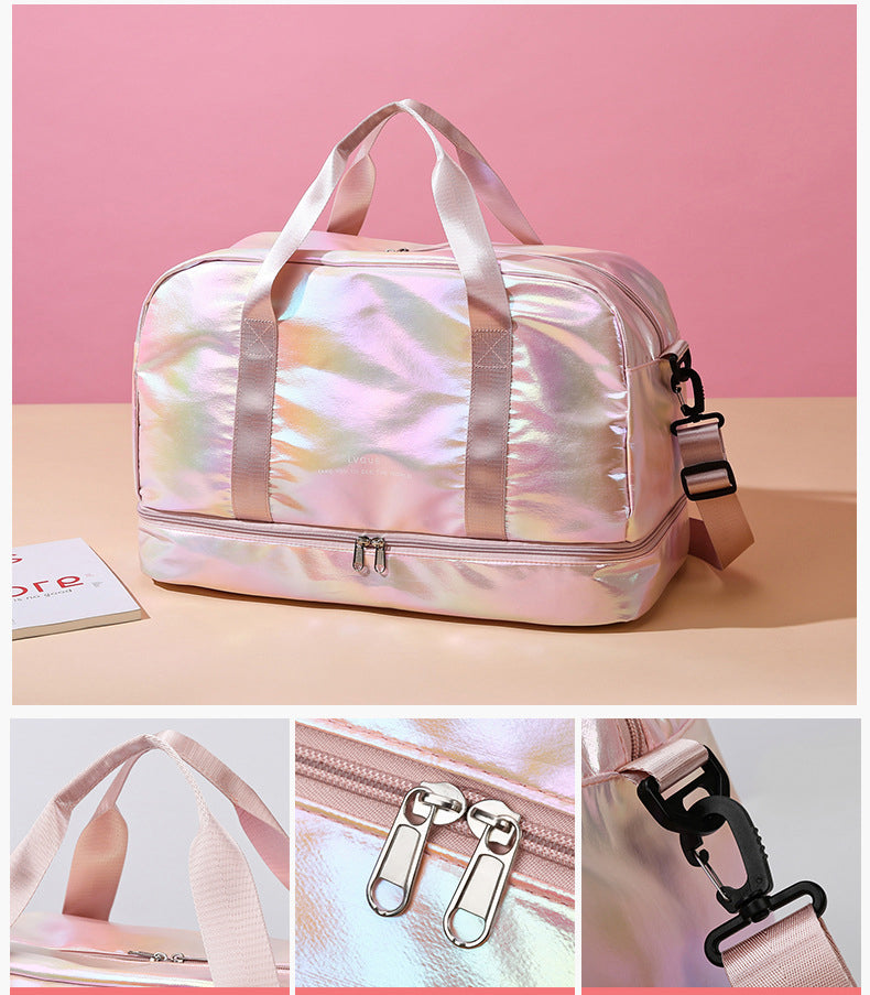 Iridescent Pearl Gym Bag ,Holographic Shiny