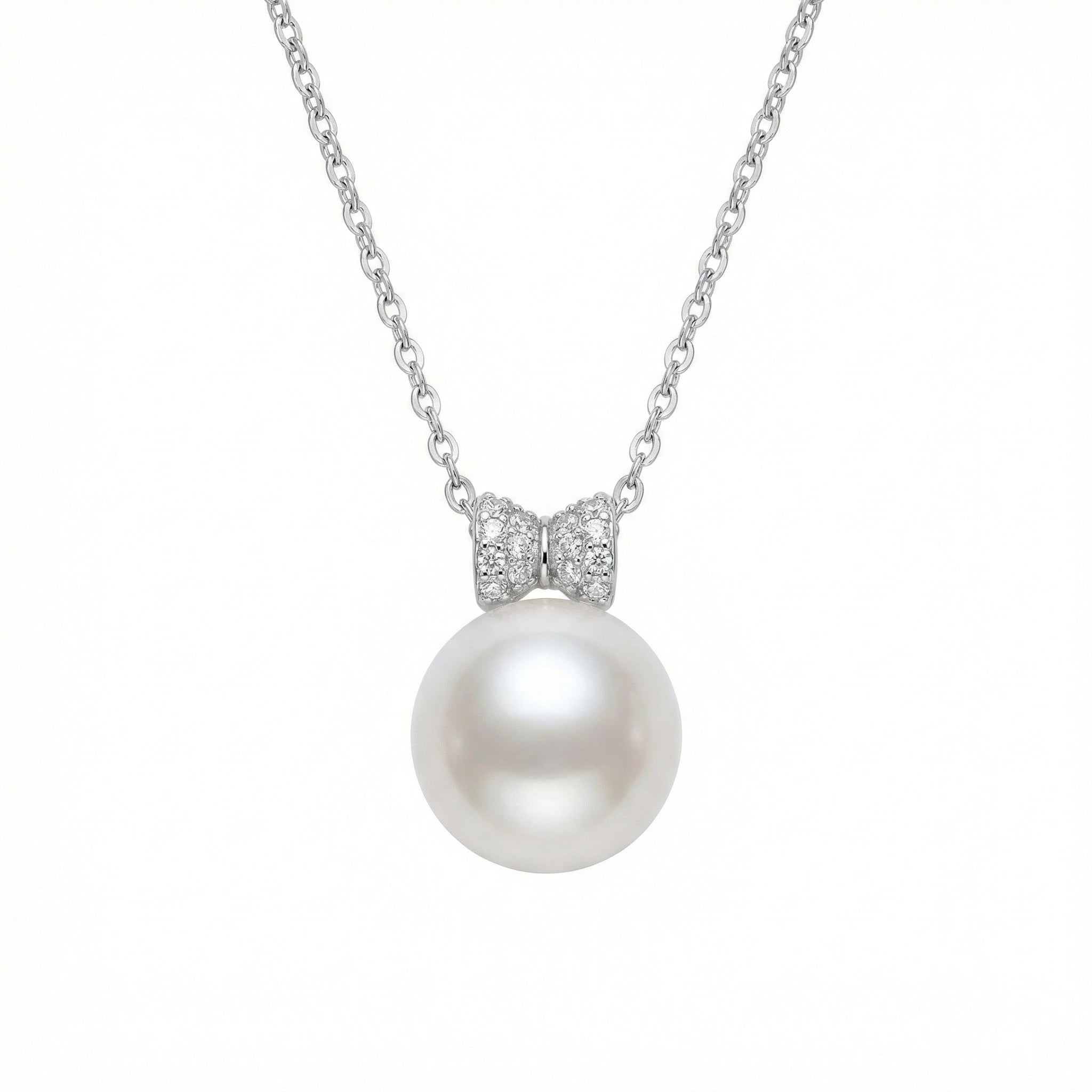 925 Sterling Silver  White Pearl Pendant Necklacer