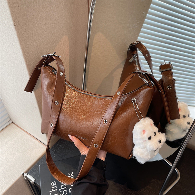 Solid-color  Underarm Single-shoulder Crossbody Bag