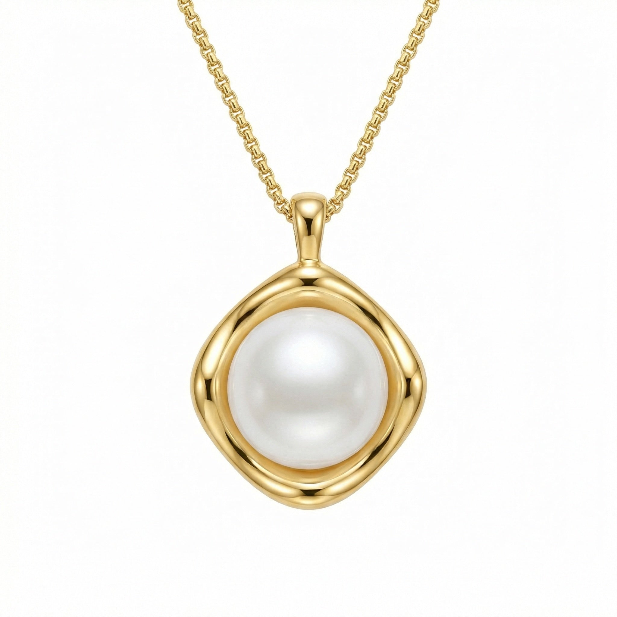 925 Sterling Silver Luminous Round Pearl Pendant