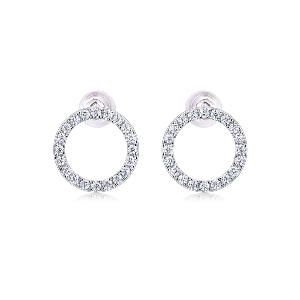 Moissanite S925 Silver And Platinum-plated Stud Earrings