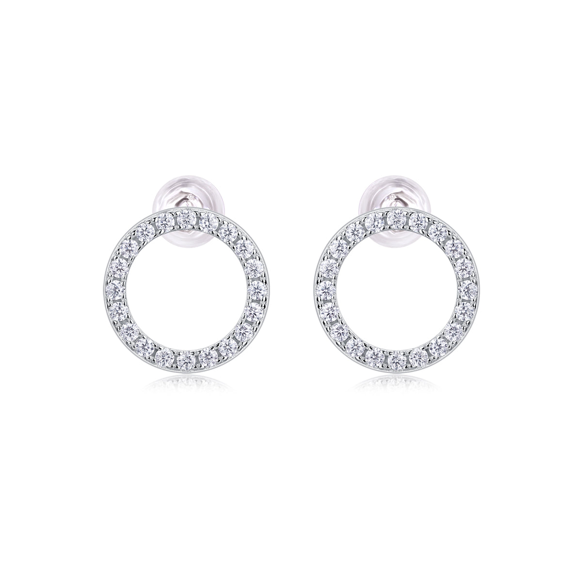 Moissanite S925 Silver And Platinum-plated Stud Earrings