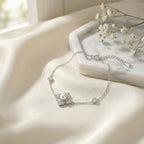 925 Sterling Silver r Pearl Flower Bracelet