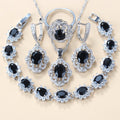 Garnet Cubic Zirconia Earrings Pendant Necklace Bracelet Ring