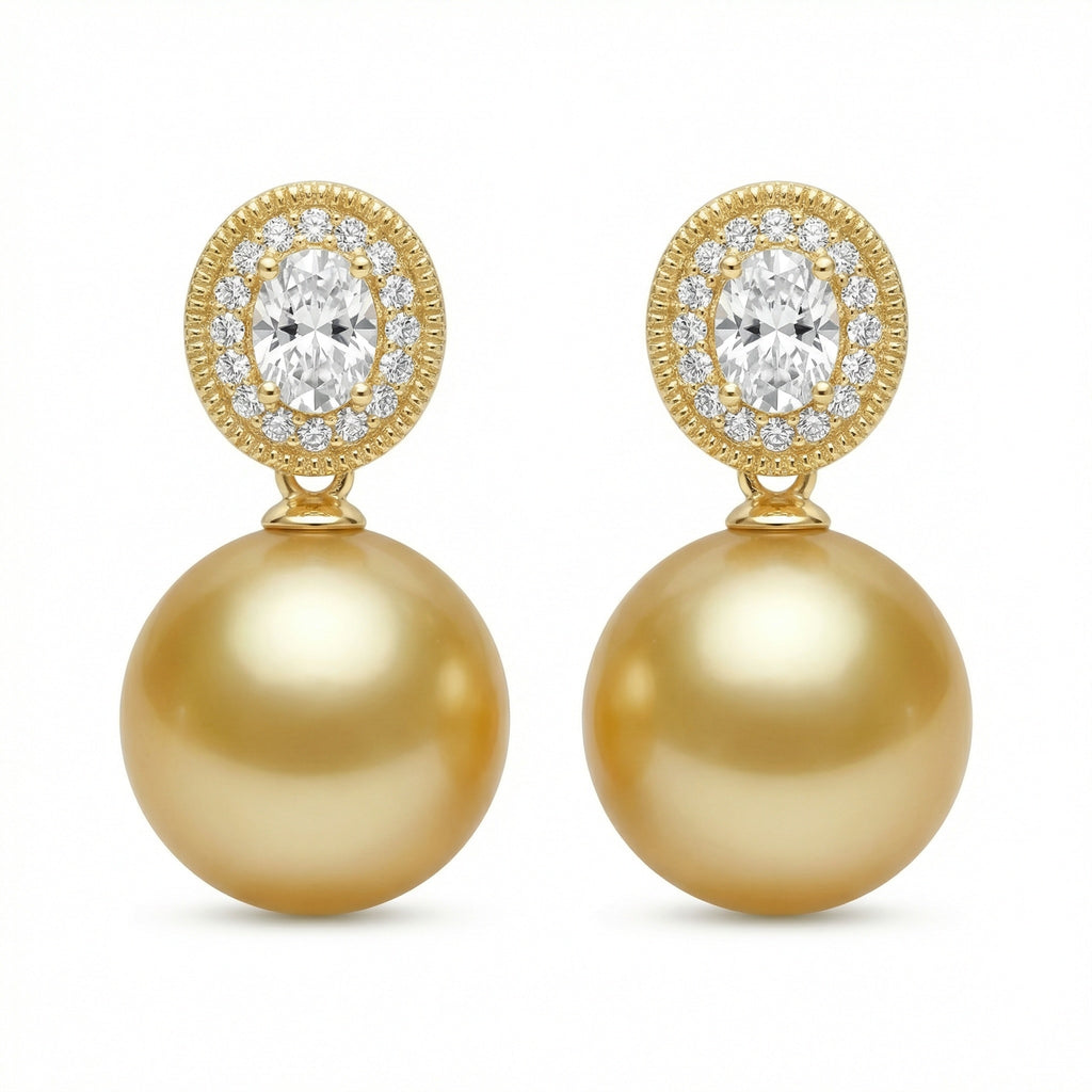 925 Sterling Silver Radiant Champagne South Sea Pearl