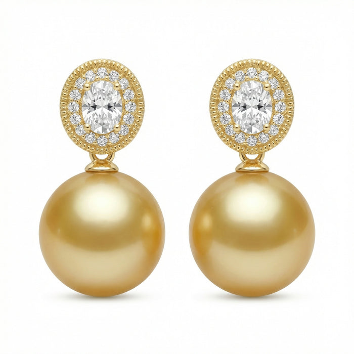 925 Sterling Silver Radiant Champagne South Sea Pearl