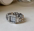 Handmade Distressed Square Elastic Cord Watch Womens