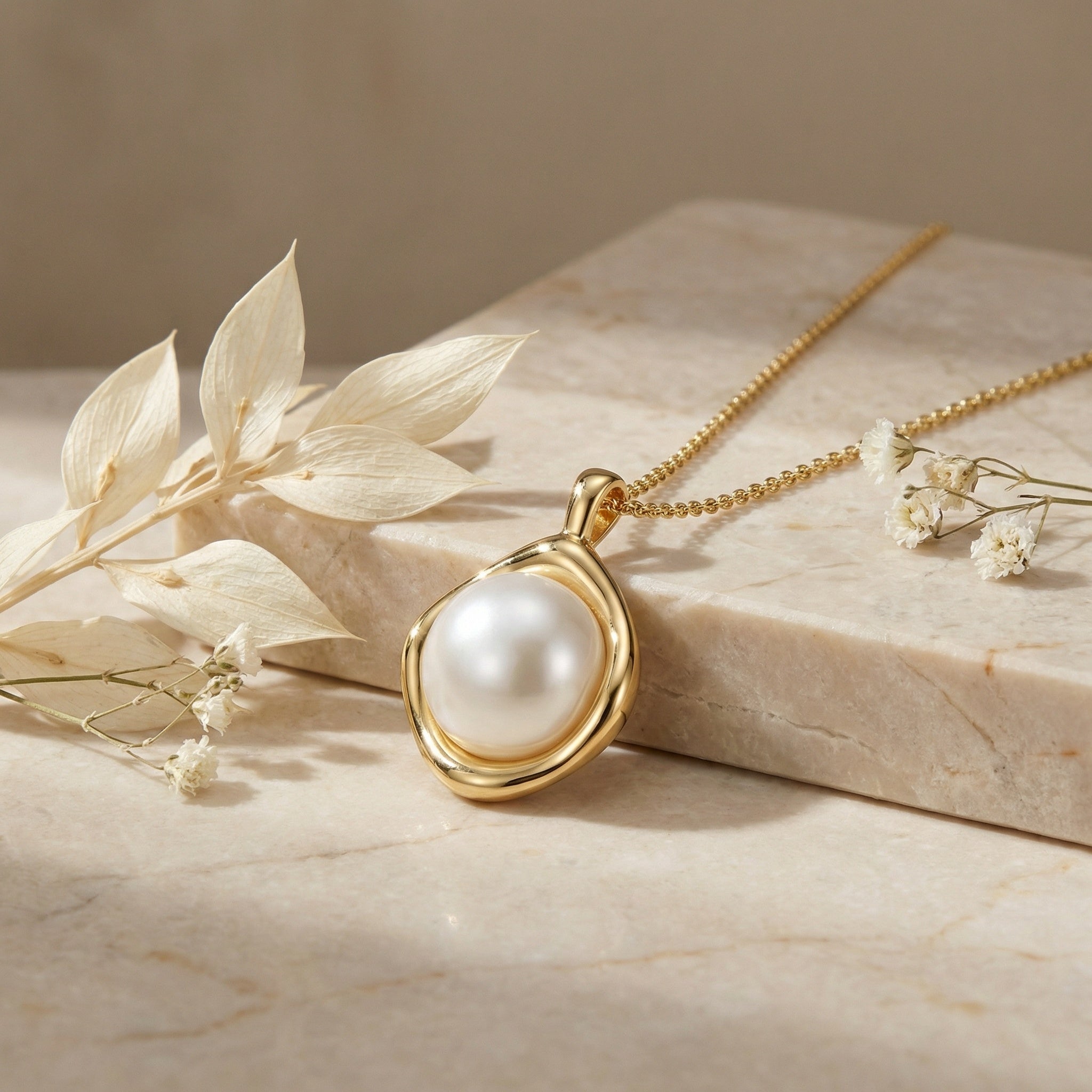 925 Sterling Silver Luminous Round Pearl Pendant