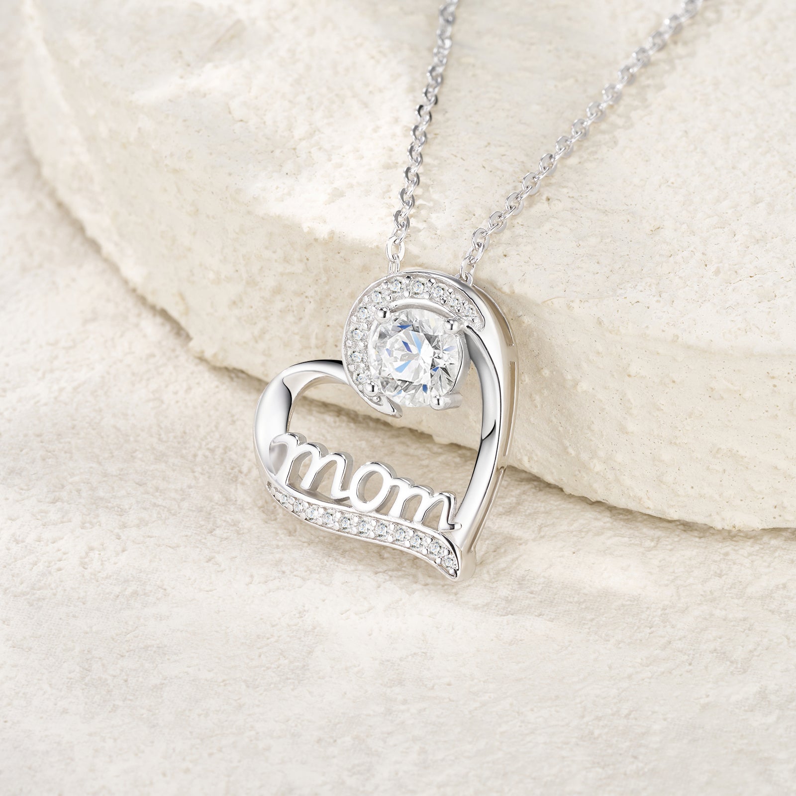 1 Carat Silver Necklace Pendant Set