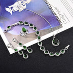 Water Drop Long Necklace Earring Ring Bracelet