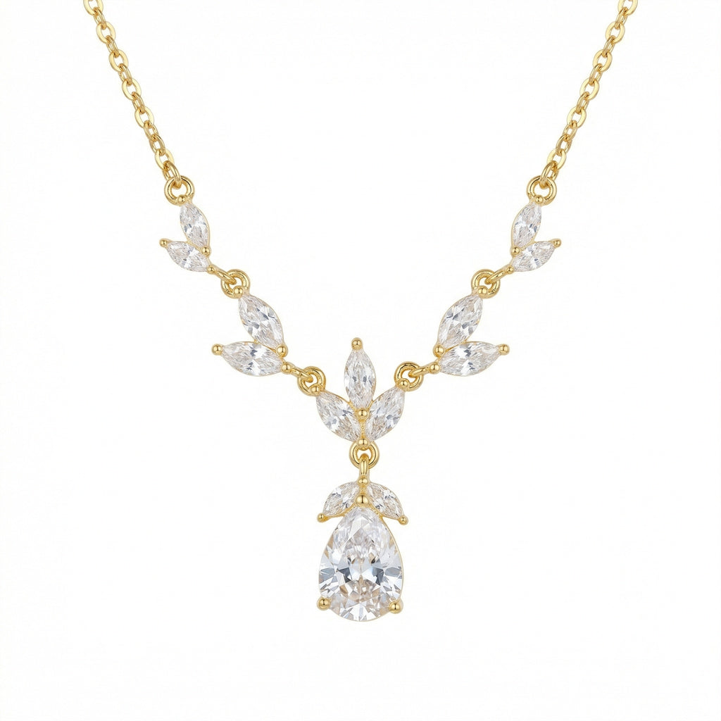925 Sterling Silver  Marquise and Pear Cut Floral Teardrop