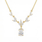925 Sterling Silver  Marquise and Pear Cut Floral Teardrop