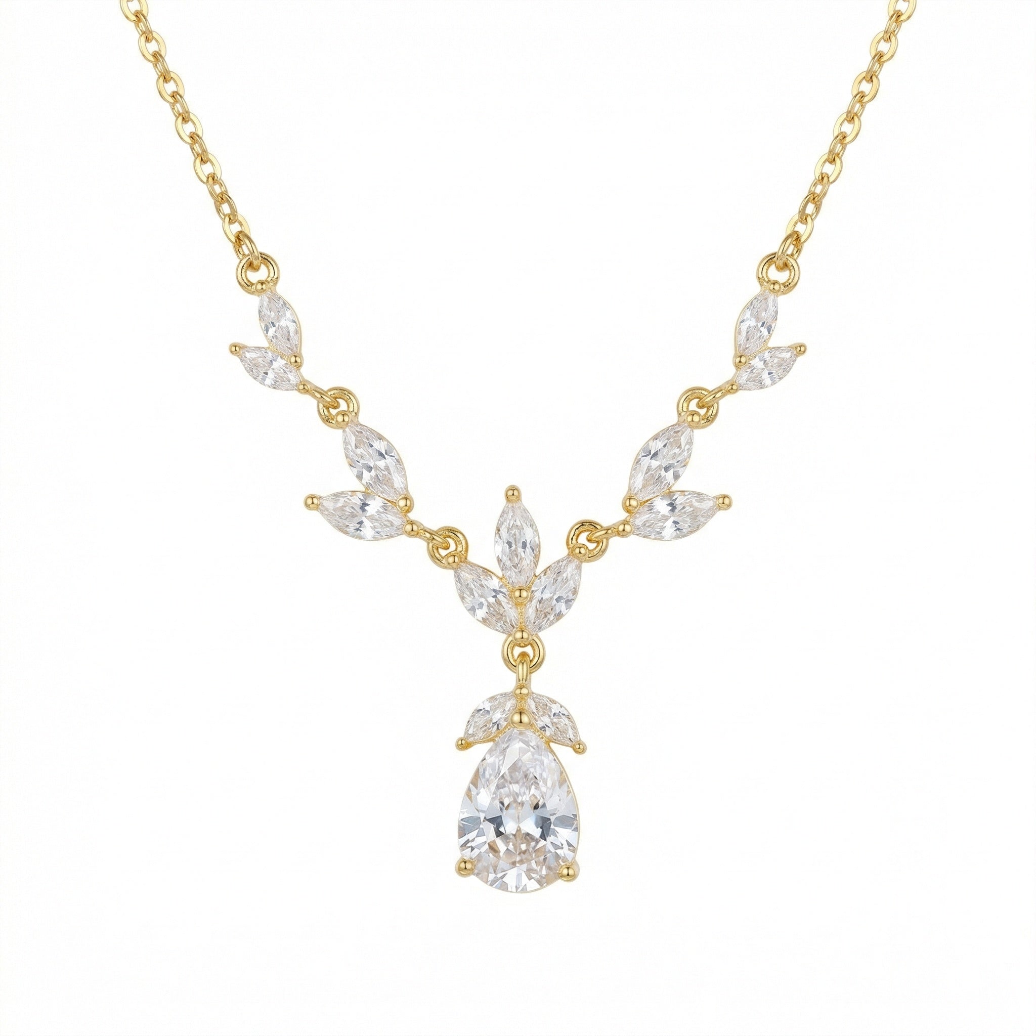 925 Sterling Silver  Marquise and Pear Cut Floral Teardrop