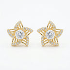 925 Sterling Silver Elegant Celestial Star Stud Earrings
