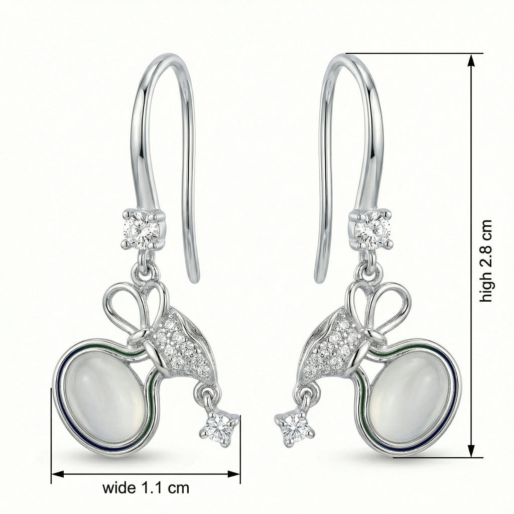 925 Sterling Silver Elegant Silver Bow Drop Earrings
