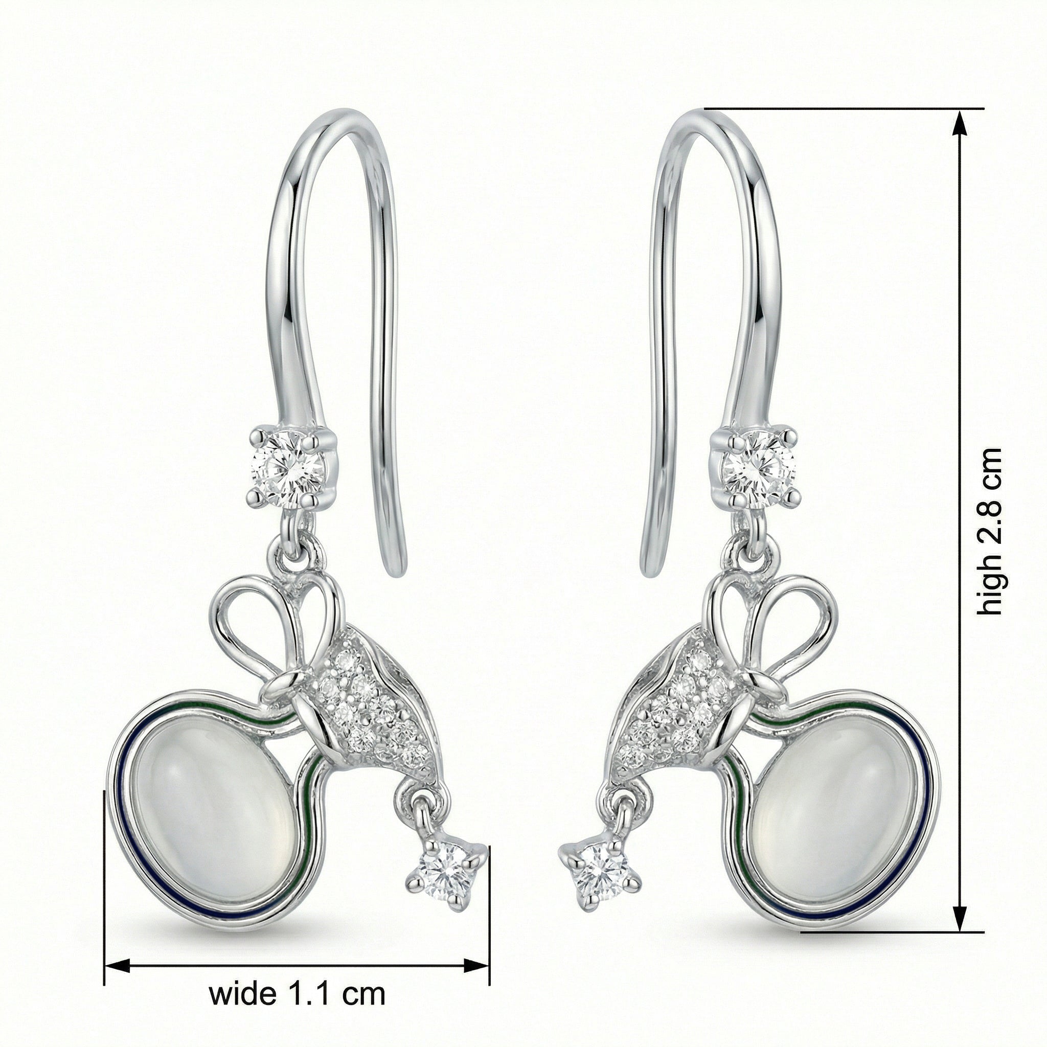 925 Sterling Silver Elegant Silver Bow Drop Earrings