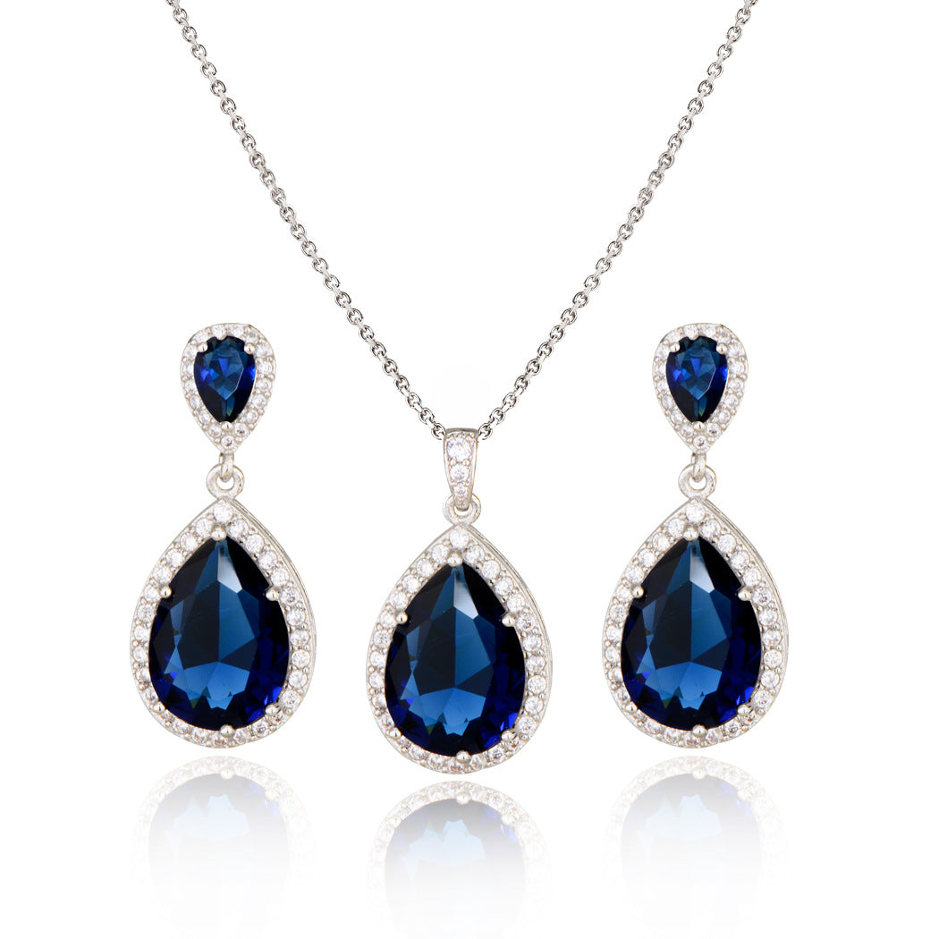 Necklace Eardrops Suit Bride Wedding Jewelry