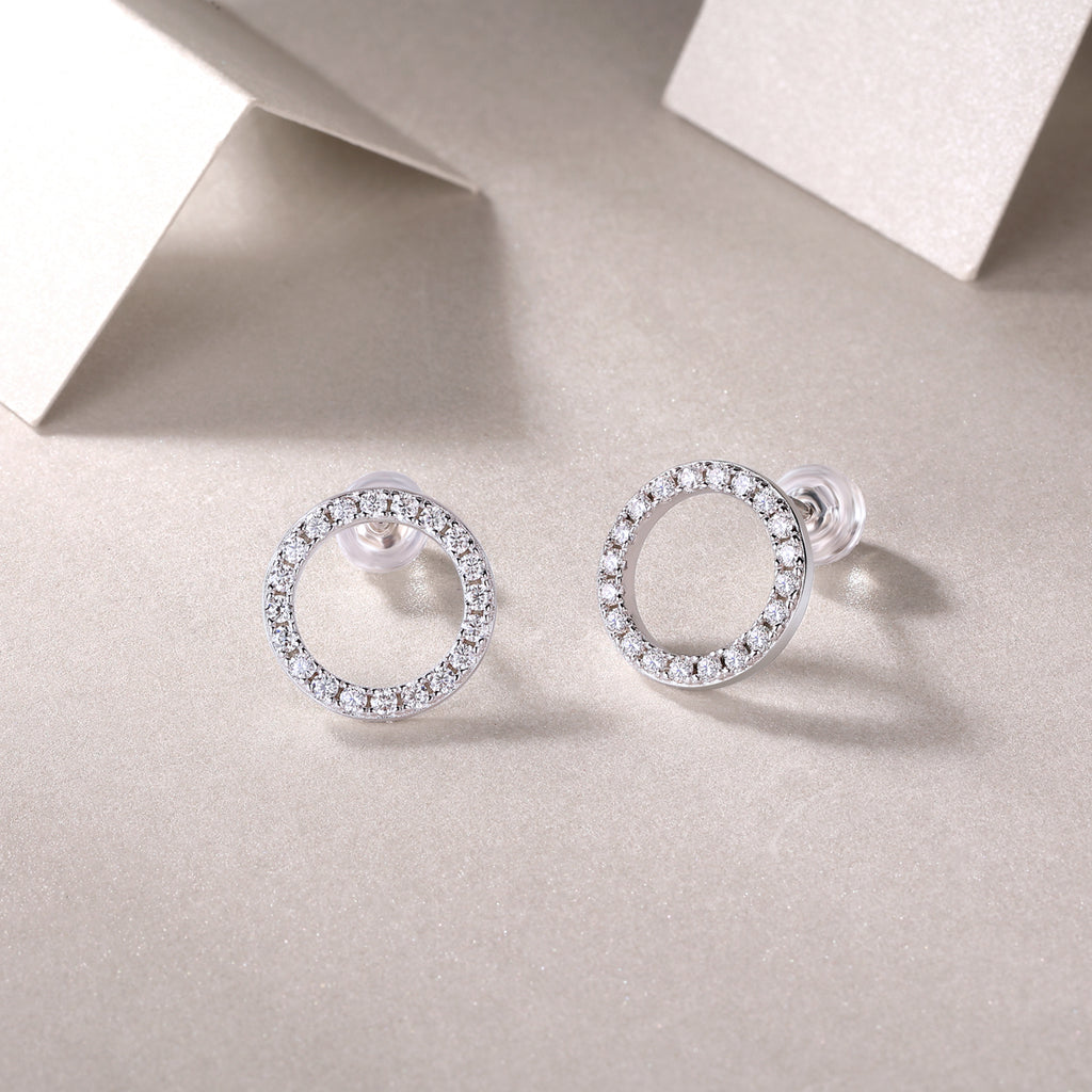 Moissanite S925 Silver And Platinum-plated Stud Earrings