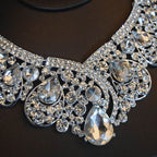 Bridal Headdress Flowers Wedding Crown Necklace Earrings