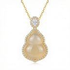 925 Sterling Silver Hulu Shaped Gemstone Necklace