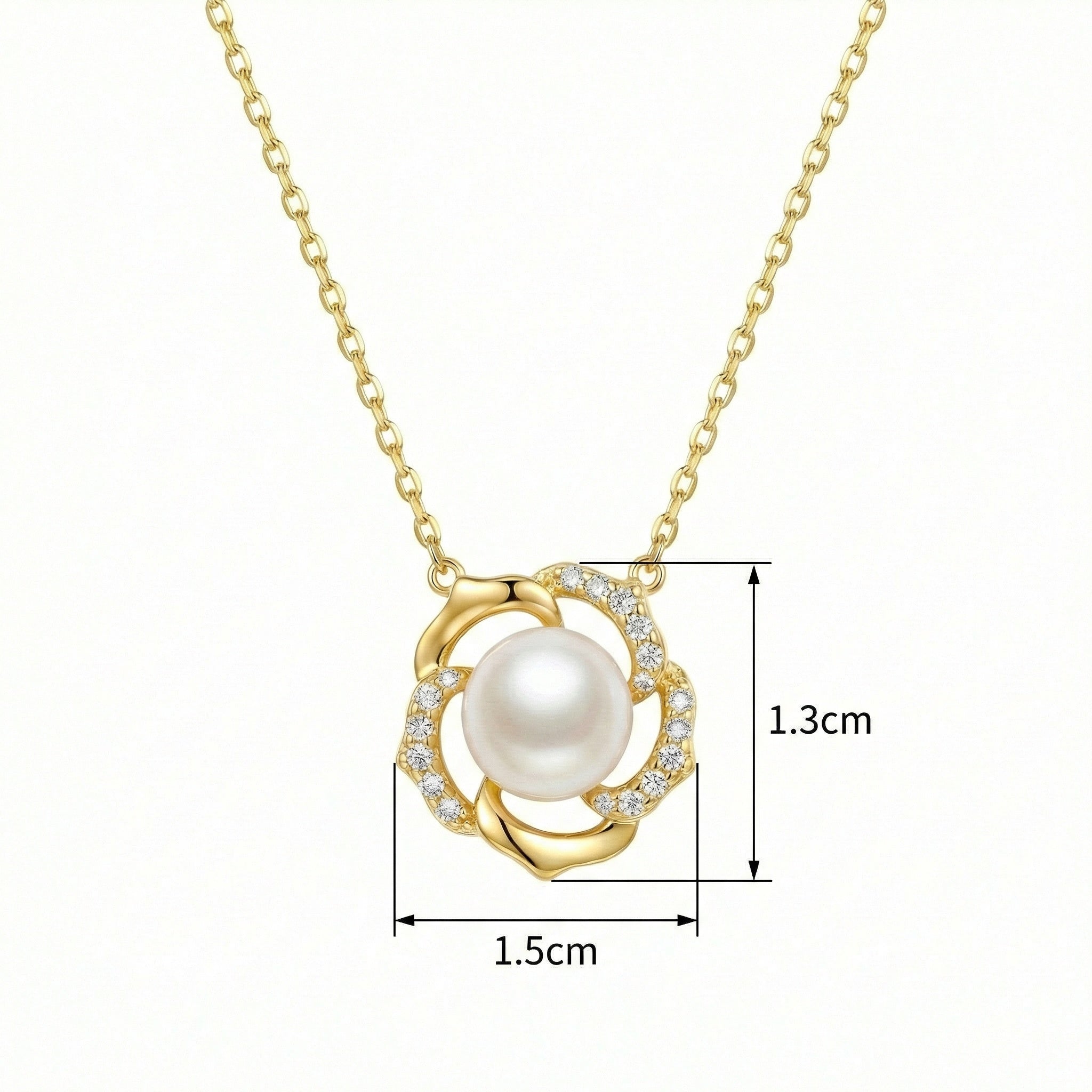925 Sterling Silver White Pearl Floral Swirl Pendant