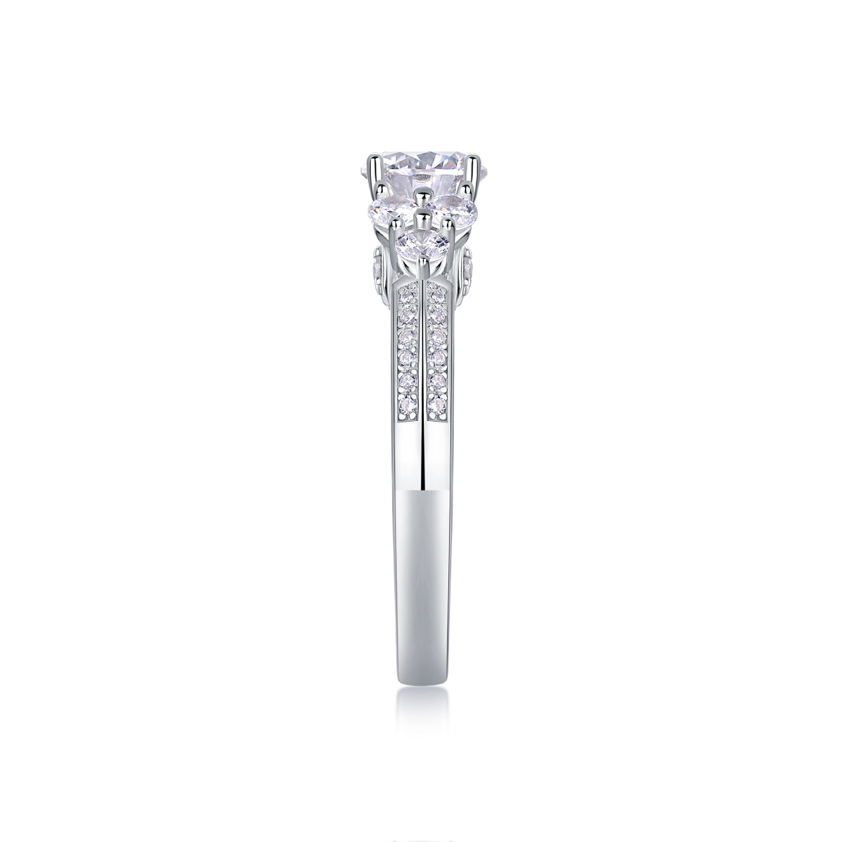 A Wedding Ring Set With 1-carat  S925 Silver
