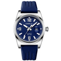 Unisex Round Calendar Waterproof Rubber-Strap Watch