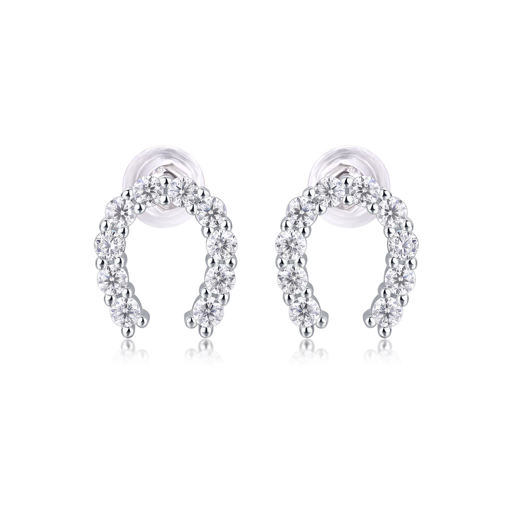 Moissanite S925 Silver And Platinum-plated Stud Earrings