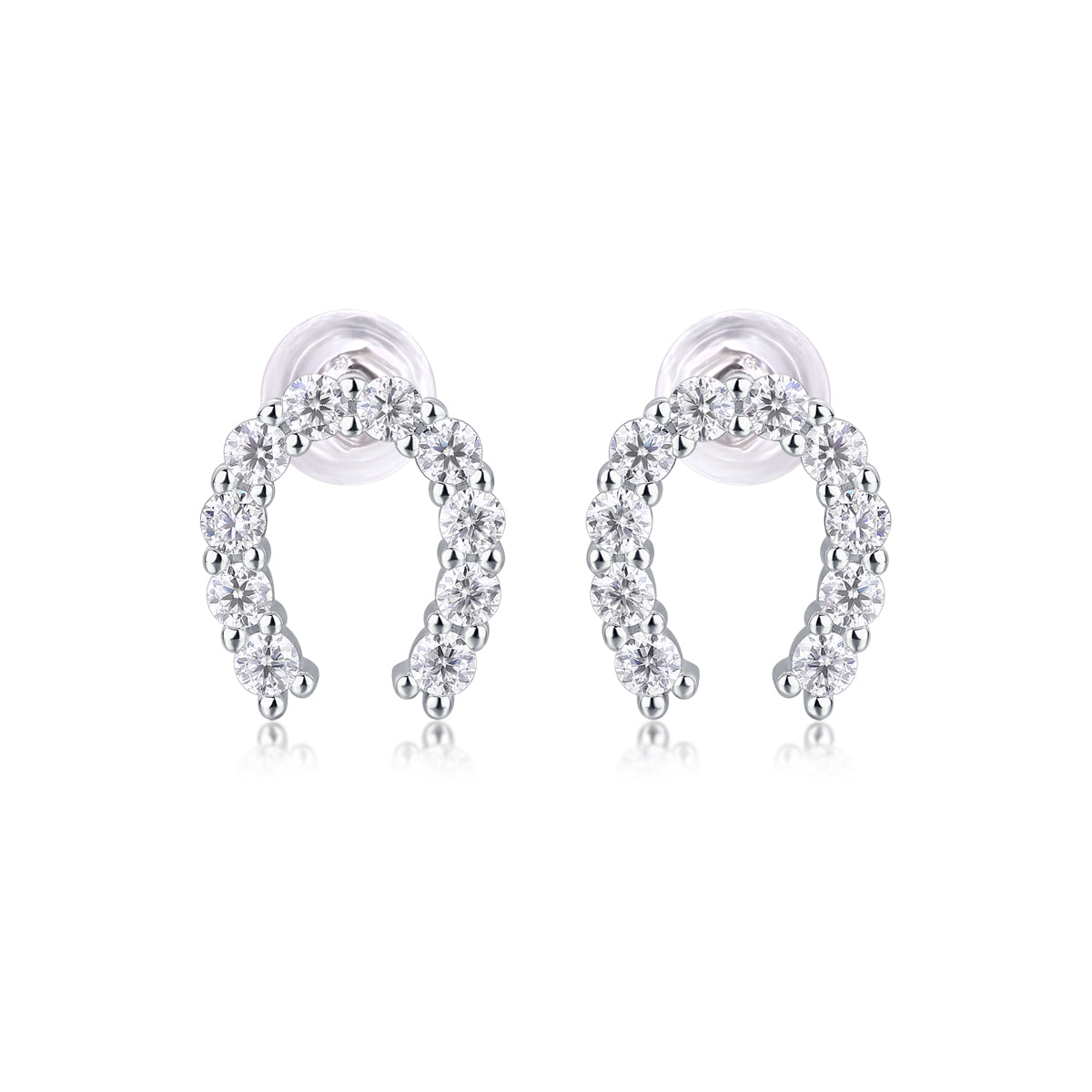Moissanite S925 Silver And Platinum-plated Stud Earrings