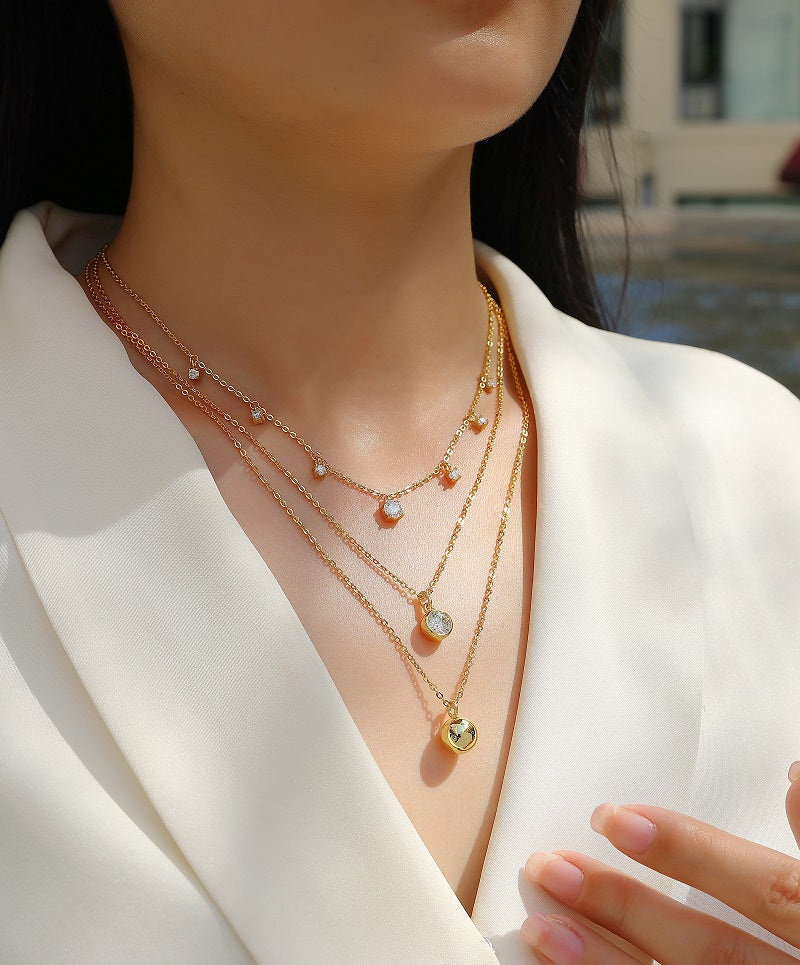 1-carat Luxury  Silver Pendant Necklace  S925 Silver
