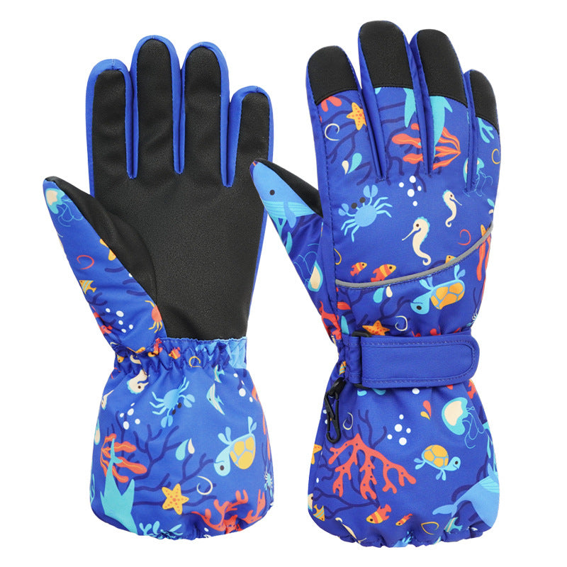 Warm With Velvet Thickened Cotton Waterproof Boys And Girls Riding