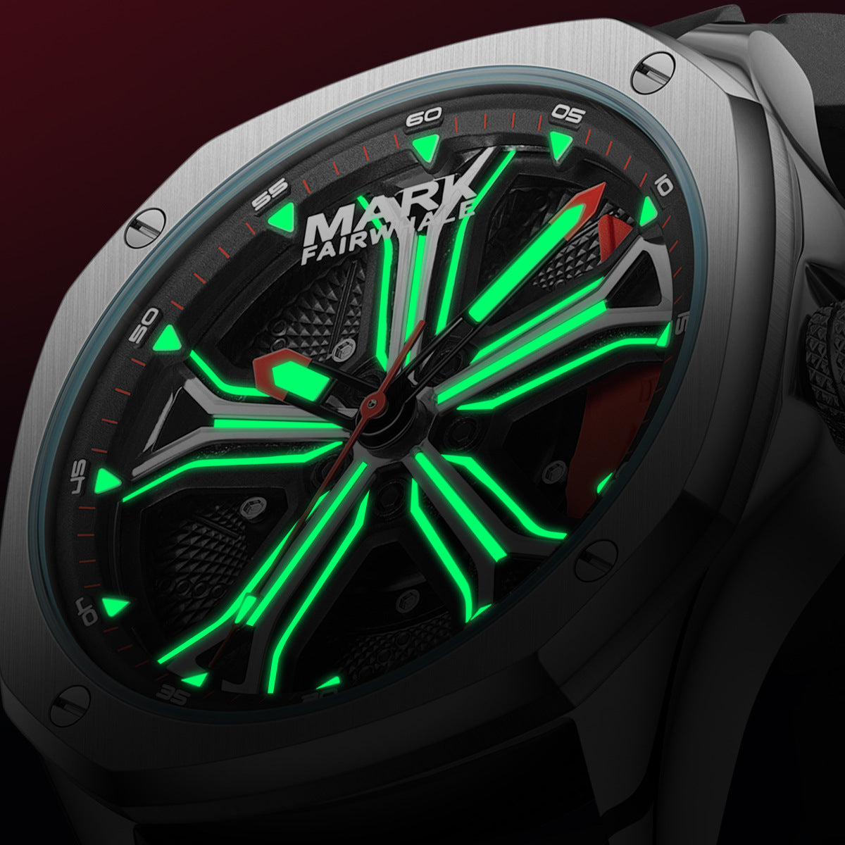 Fashionable Wheel Hub Caliper Waterproof Luminous Quartz Watch
