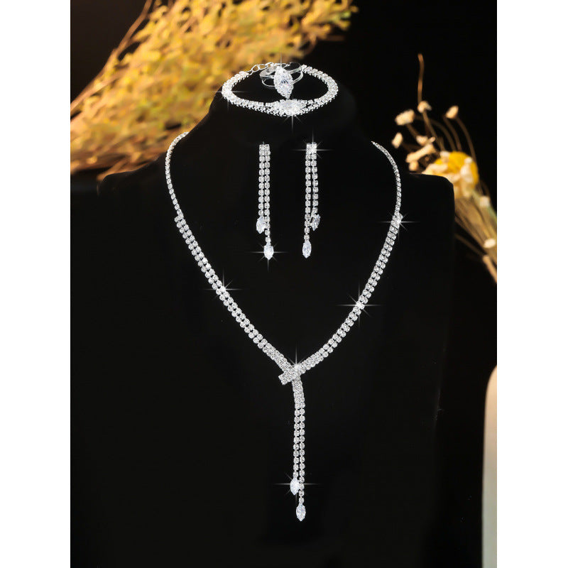 Necklace Earring Bracelet Four-piece Set