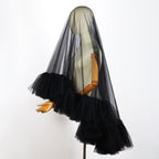 Heavy Industry Ruffled Bridal Veil White