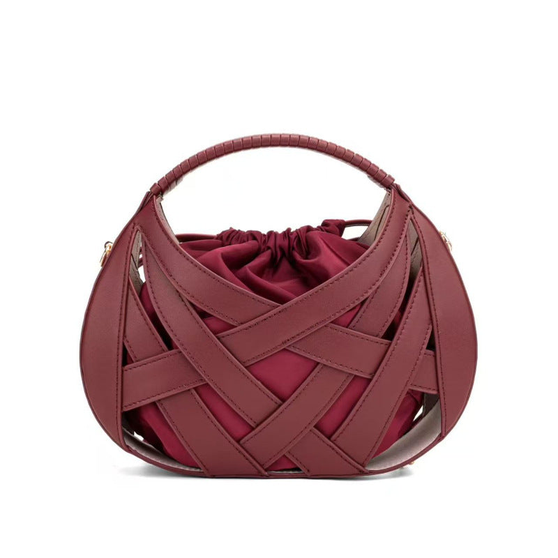 Woven Hollow-out Single-shoulder Crossbody Bag