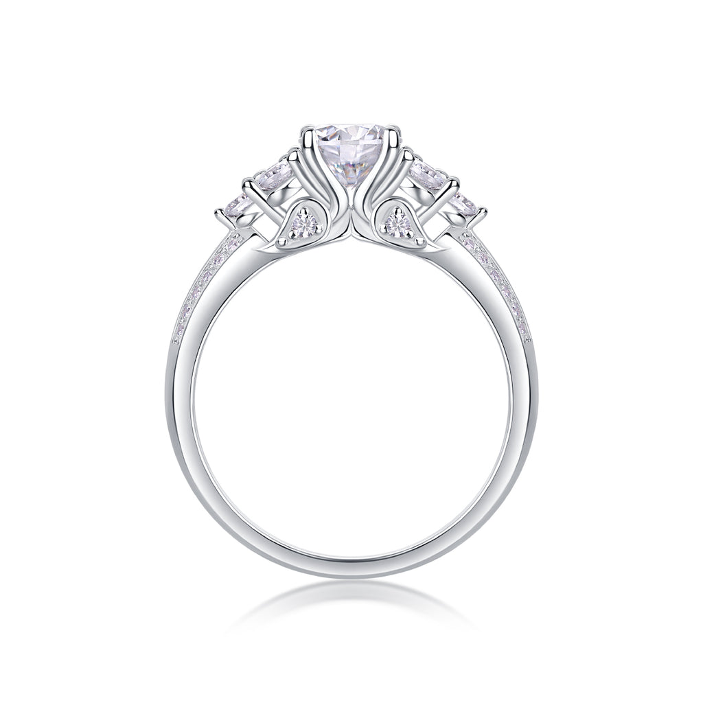 A Wedding Ring Set With 1-carat  S925 Silver
