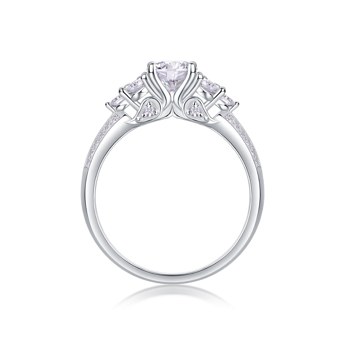 A Wedding Ring Set With 1-carat  S925 Silver