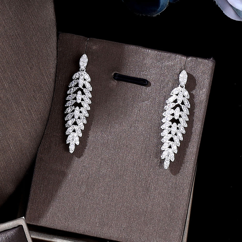 Zircon Jewelry Full Crystal Necklace And Earrings