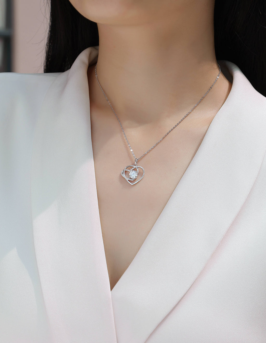 Light Luxury Jewelry Pendant Necklace Set  S925 Silver