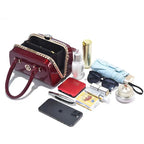 Shiny Leather Diamond-Embellished Womens Bag