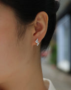 Four-diamond  Stud Earrings Set S925 Silver