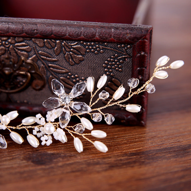 White Pearl Plate Hair Band Wedding